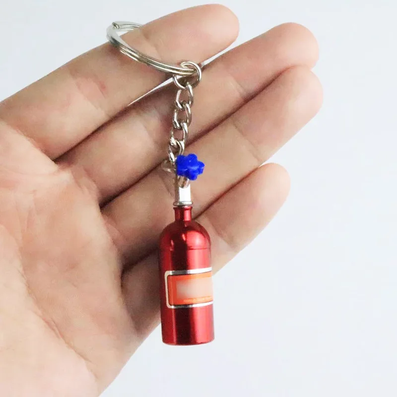 hot sale modified car NOS mini storage keychain NOS nitrogen bottle decoration keychain