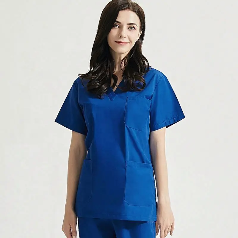 Solid color medical uniforms beauty salon nursing workwear lab coats+pants uniform pet shop Scrubs sets Dentist Work clothes new
