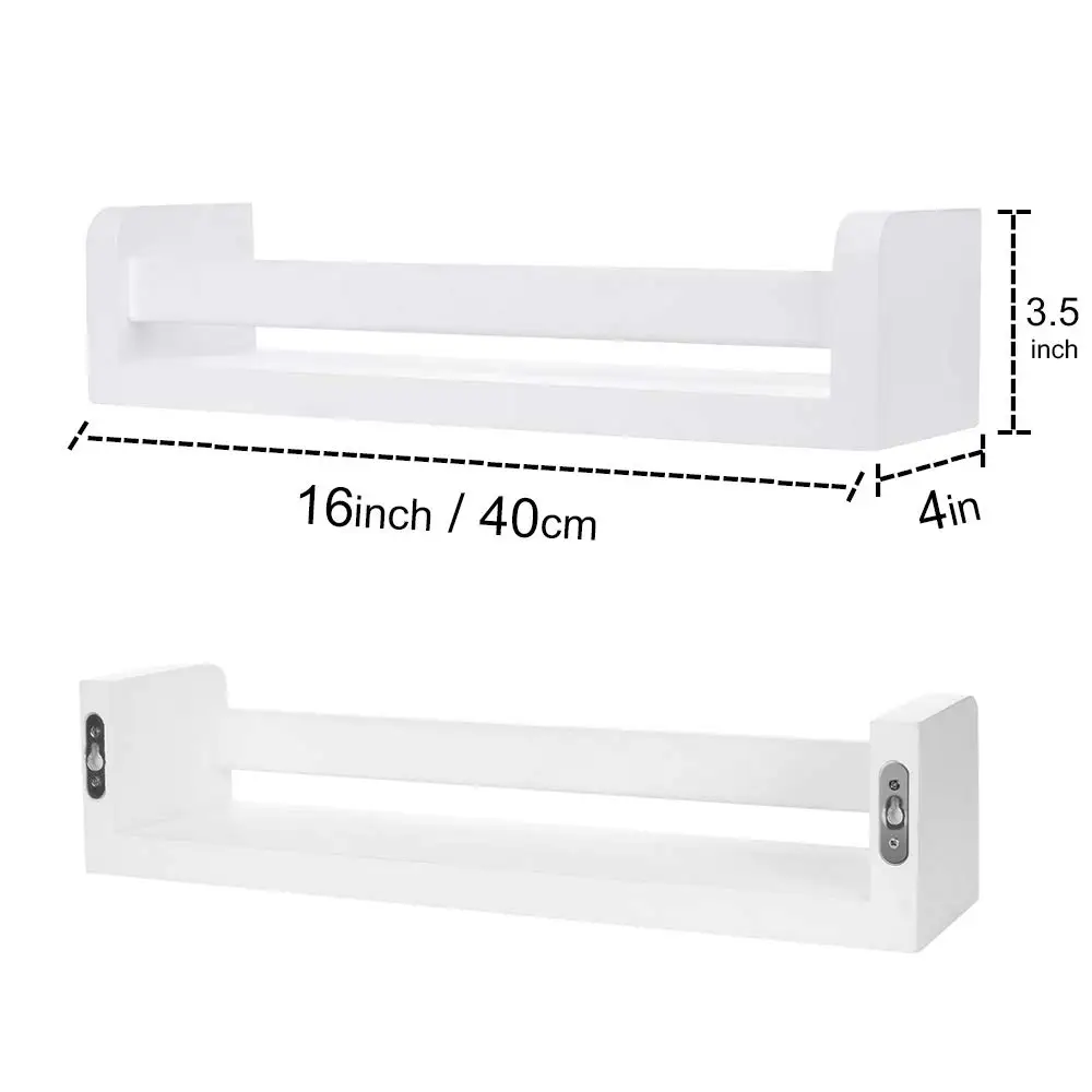
White Book Shelves Nursery Organizer Floating Shelves for Ledge Display 