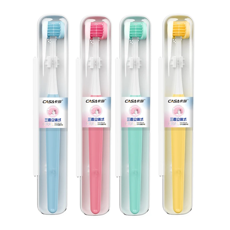 Complete Cover Triple Sides Toothbrush Triple-Angle Toothbrush Three Sided Bristle Toothbrush Cleans All Sides