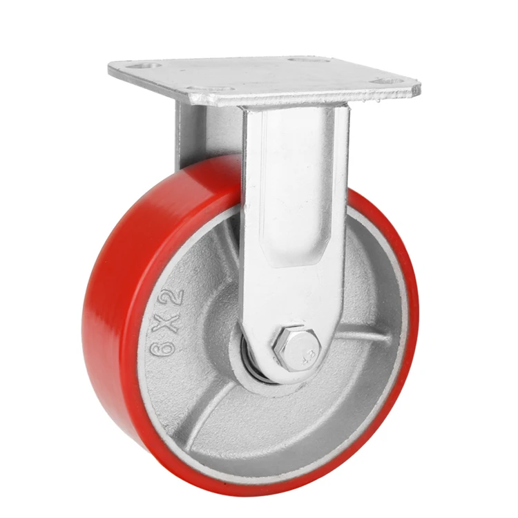 50 мм 70 кг Pu полиэтан на чугунном ядре направляющее колесо с блокировкой