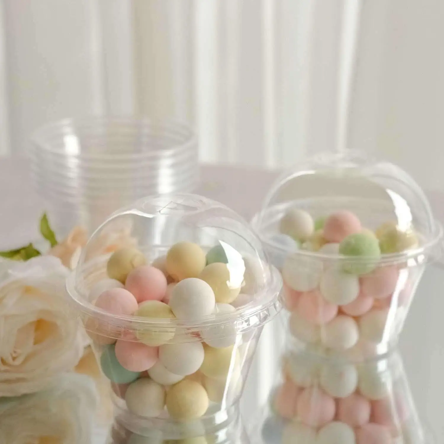 100 набор прозрачных пластиковых стаканчиков для фруктов на 7 унций одноразовые прозрачные десертные чашки домашних животных мороженого кексов йогурта