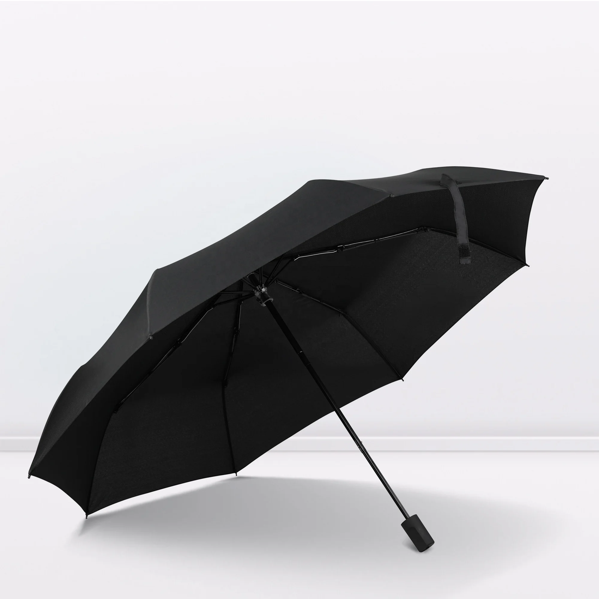 Custom Logo Light Weight Manual Control 8K Ribs Three-Folding Windproof Adult Cheap Umbrella for rainy with Pattern Box Packed