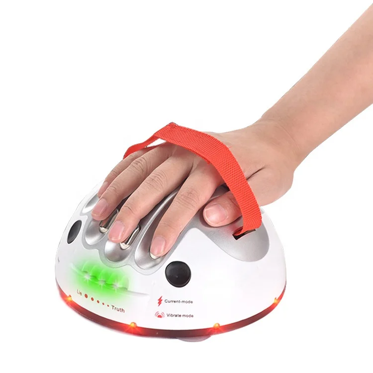 Interesting hand game electricity shock plastic polygraph toy for sale