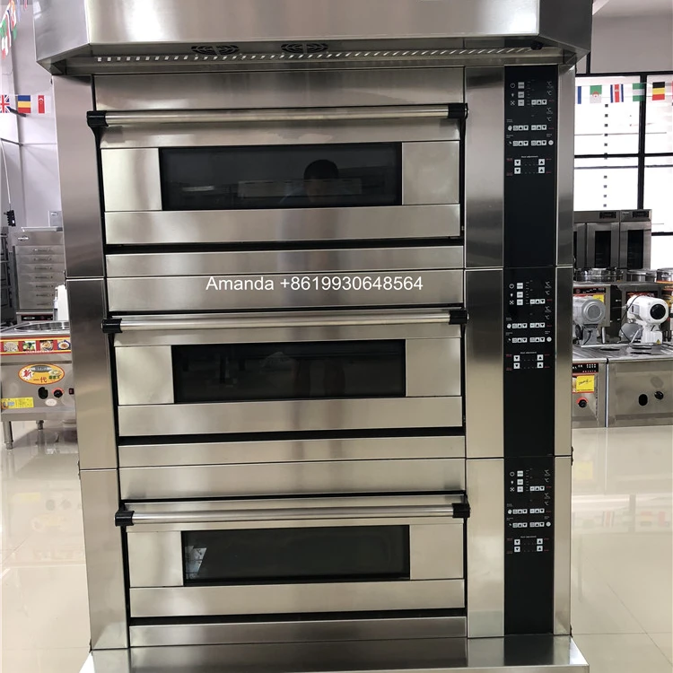Industrial 4 Deck 16 Trays Stone Deck Seam Ovens Big Bread Baking Oven For Sale