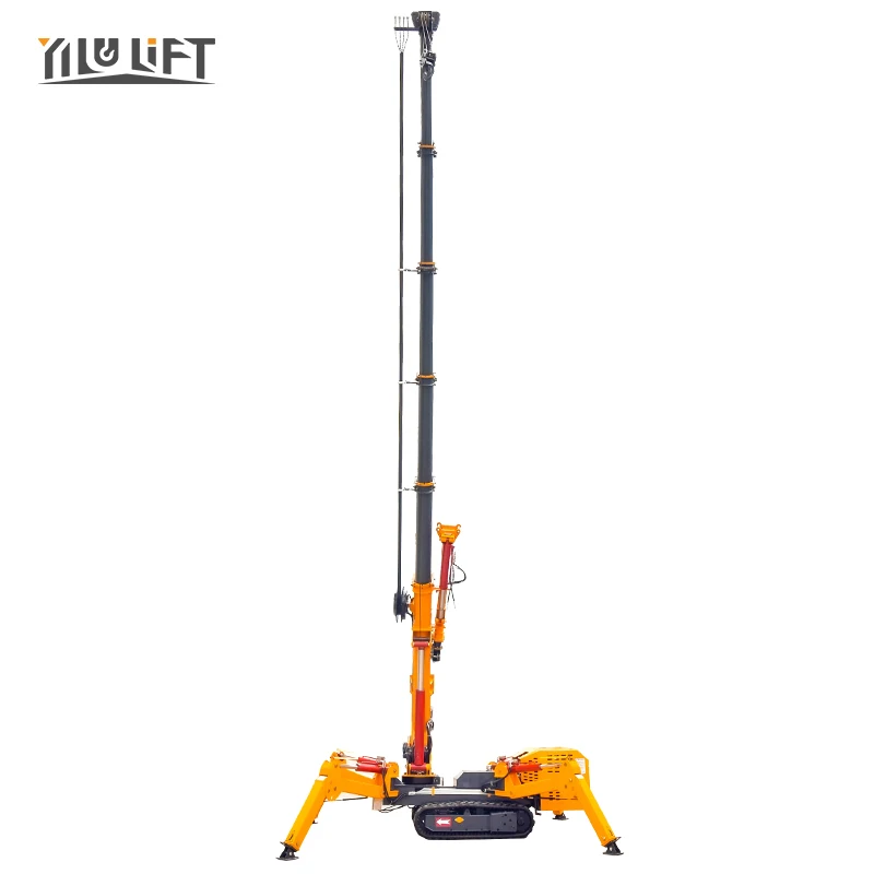 CE 3 Ton 5 Ton Heavy Duty Hydraulic Crawler Spider Crane With Telescopic Boom