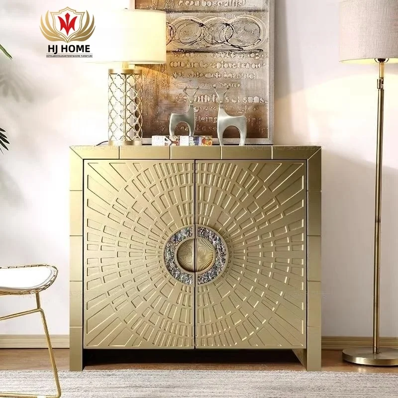 HJ Home Jonathan Adler Talitha Storage Bedroom Furniture Console Cabinets & Chests Gold