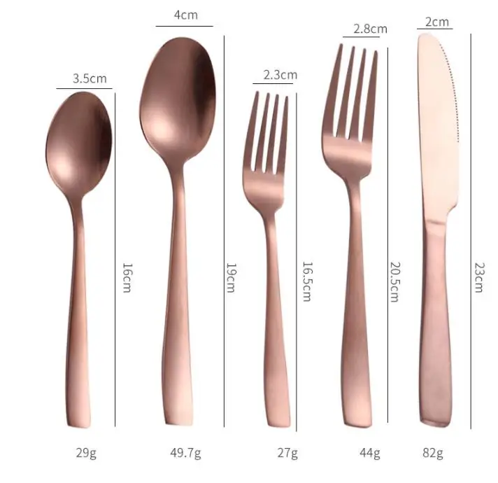 Wholesale 5pcs Stainless Steel Cutlery Square Handle Classic Silverware Set Spoon Fork and Knife Cutlery Set