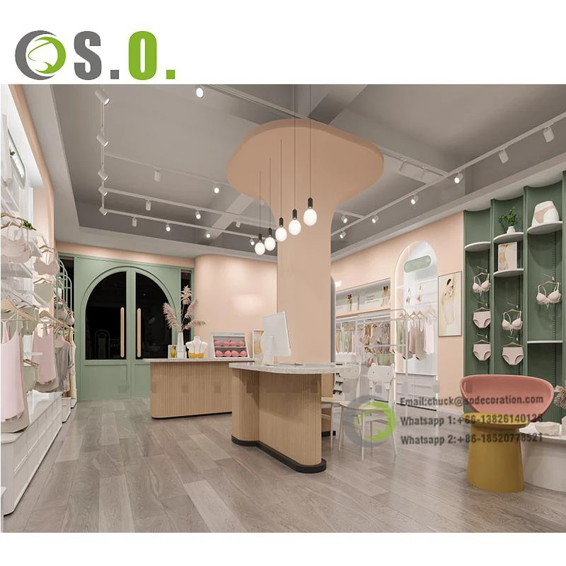 Fashion Underwear Shop Display Stand Gold Stainless Steel Lingerie Display Rack Furniture For Lingerie Store Design