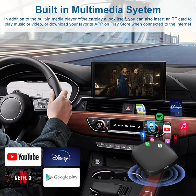 Hot selling Wireless Carplay Android Automatic Adapter 2GB+16GB Wireless WiFi6 Carplay AI BOX