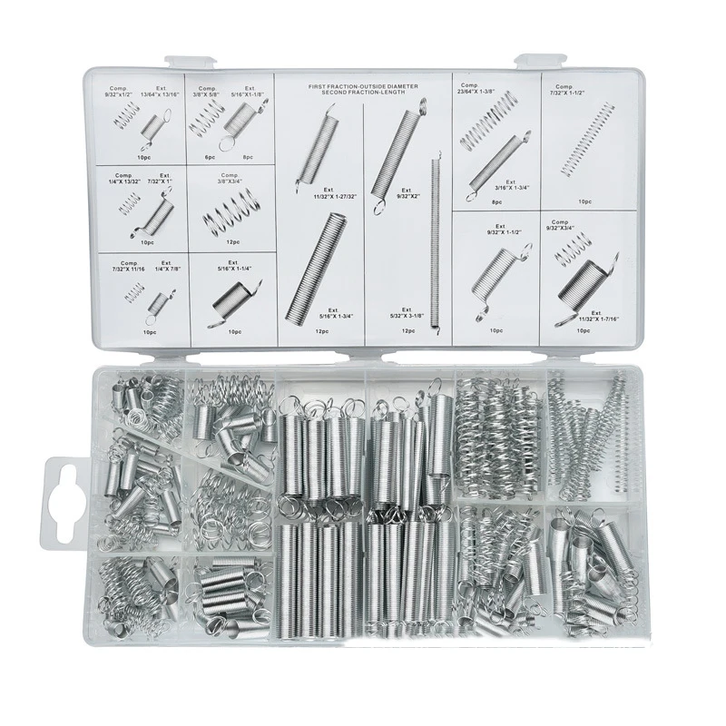 Spring Assortment Set Tension spring compression spring set 200PCS in transparent PP plastic box