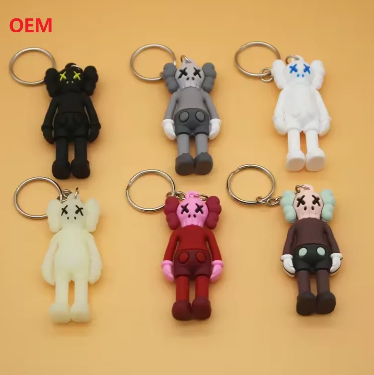 Custom 3D Cute Cartoon Anime Keychain Accessories PVC Trendy Birthday Gift Bag Pendant Kawed Figure Keychain