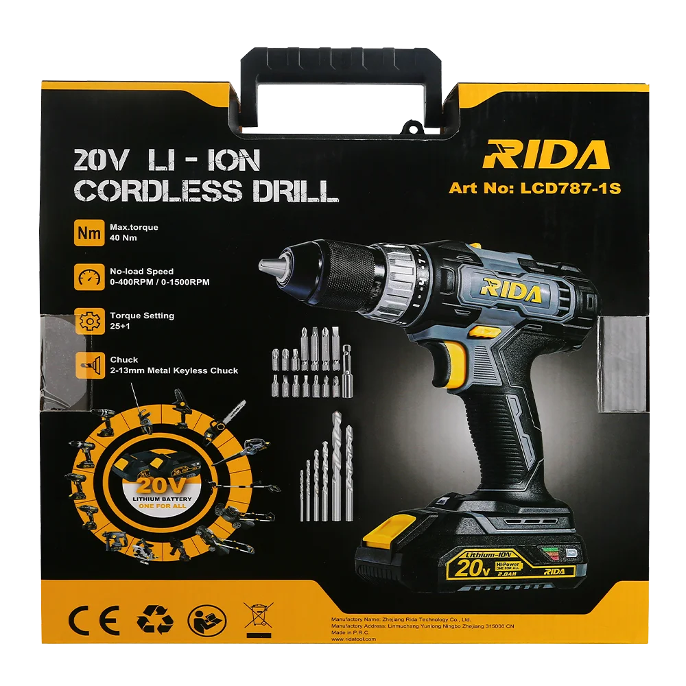 Handheld construction tool box Cordless Drill Wireless Electric DC Tools Portable Outdoor Power Tools 18V