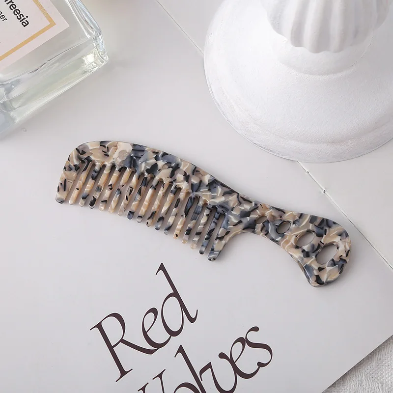 Hot Sale Korean Acid Cellulose Acetate Hair combs with Handle Custom Comb for Women