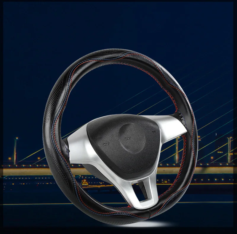 SF185 Sports Style Hand Sew Steering Wheel Cover