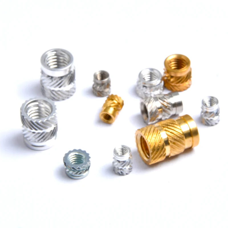 OEM Hot sales M2 M3 M4 M5 M6  threaded insert brass nut copper knurled nut Hot melt embedded nut for plastic