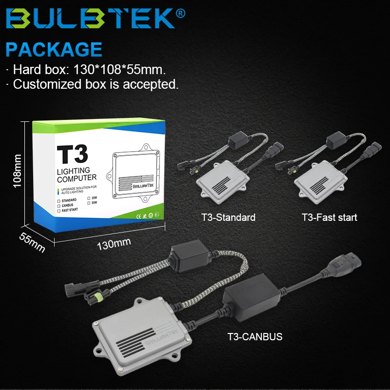 BULBTEK T3-S3 HID Ballast Factory Price hid ballast 35w 23000v super quality slim ballast hid kit