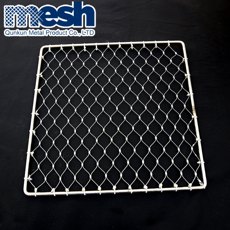 Ferrule Type rope mesh Zoological enclosure Stainless steel wire rope zoo fencing mesh