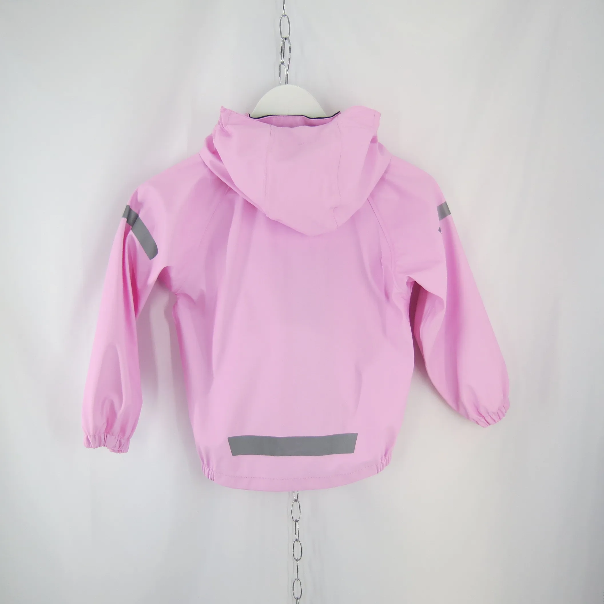 
kids soft shell pocket rain jacket breathable pu hood raincoat for girls seam welding 