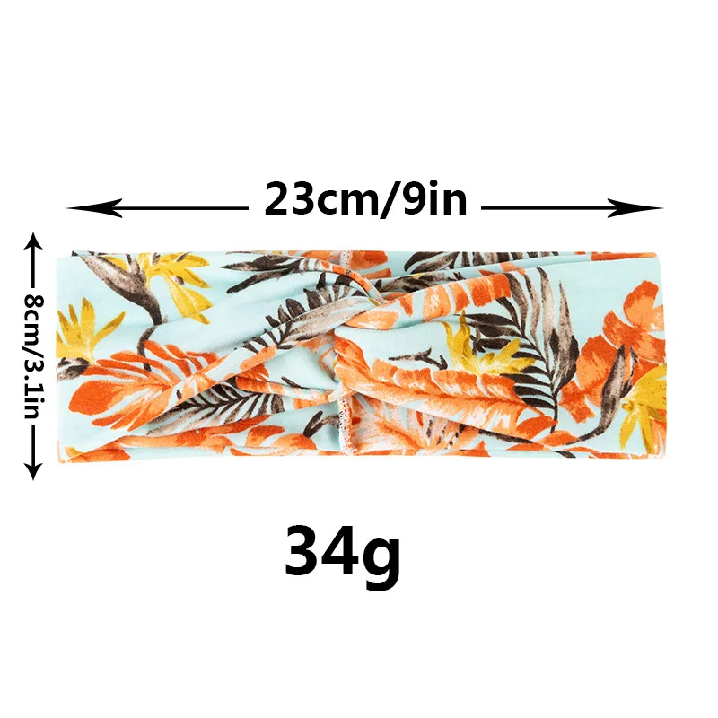 Wholesale printed Bohemian anti-slip anti-sweat twist cross knot elastic yoga exercise headband for men and women