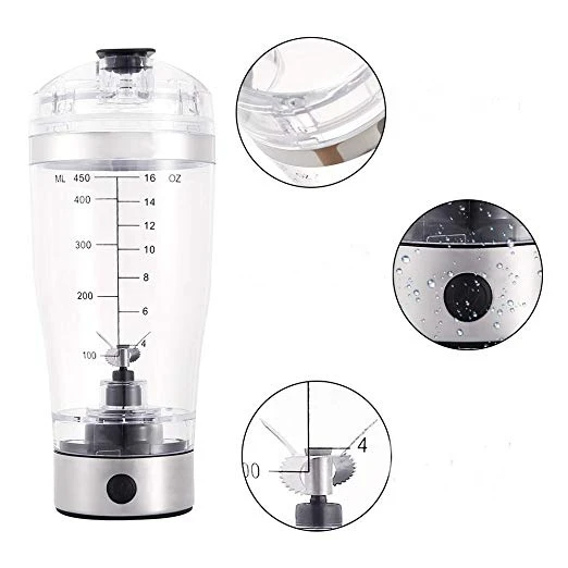 BPA Free Rechargeable USB Charger Cable Protein Storage Container Electric Protein Shaker