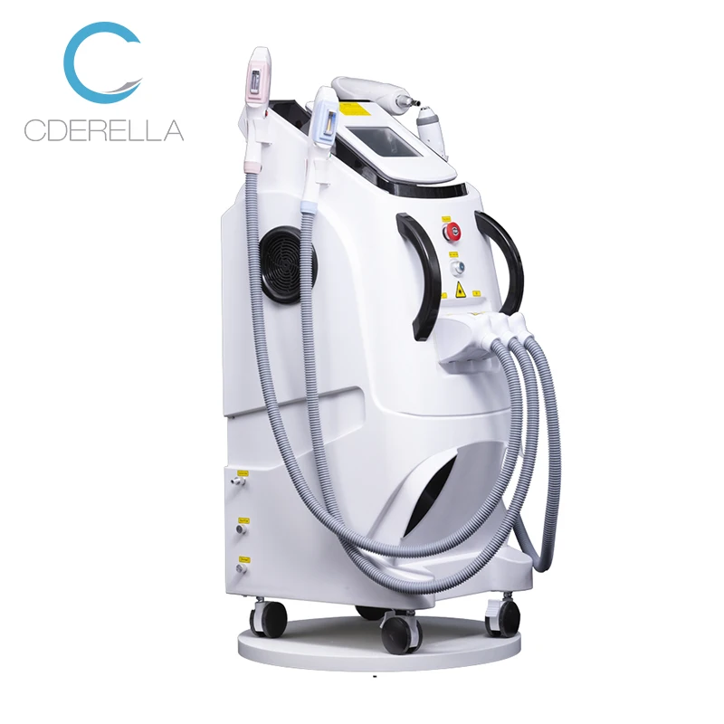 4 In 1 Ipl Q Switched Nd Yag Laser Tattoo Removal Hair Removal Machine Rf Handle Laser Hair Reduction Cooling System Salon Equip