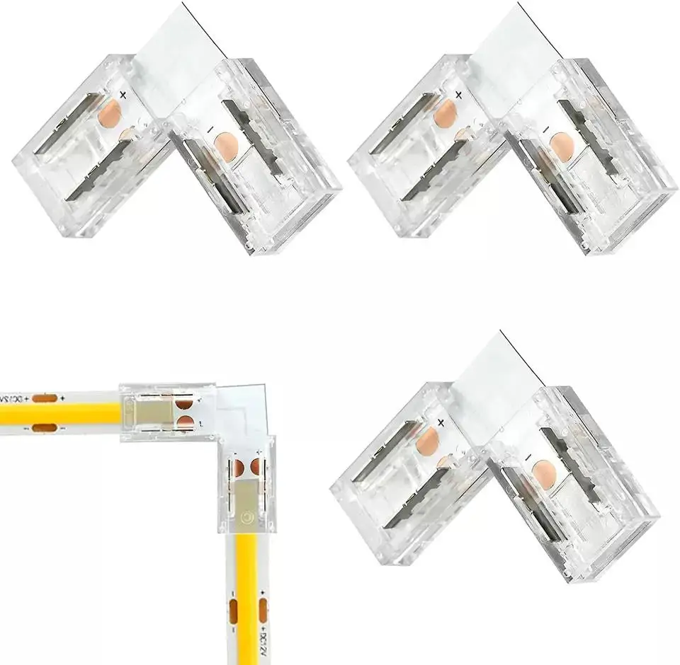LED Strip Connector 90 degree 2Pin 8mm 10mm LED COB no dark quick Connector solderless