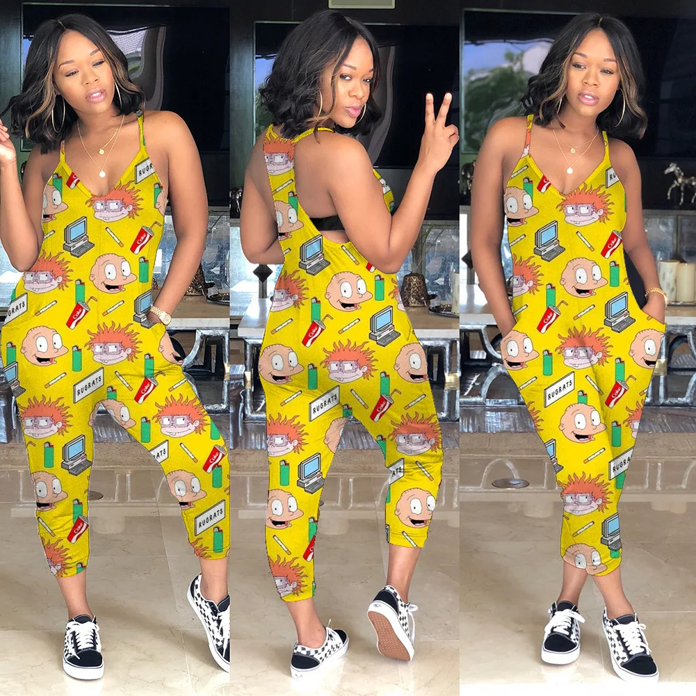 Hot Selling Sleeveless Jumpsuit Women Sexy Bodycon Spaghetti Strap Jumpsuit
