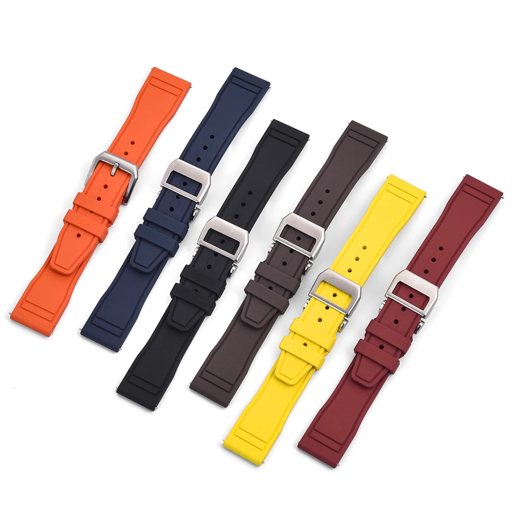 JUELONG FKM Rubber Watch Strap With Quick Release Deployment Buckle Watch Bands FKM Rubber Watch Straps 20mm 21mm 22mm