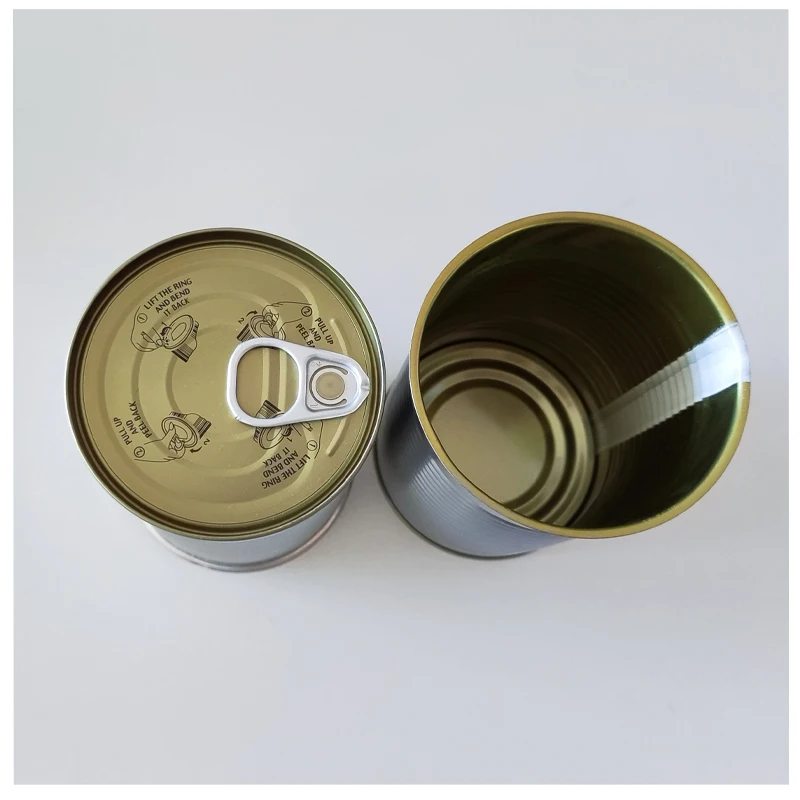 Ring Pull Tin Cans For Canning Fish Pet Food Meat Chicken Pork Storage Small Easy Open Plain Round Tinplate Metal Can