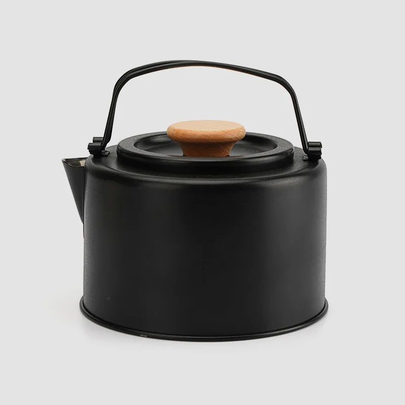 Camping Portable Kettle Outdoor 304 Stainless Steel 1.2L Travel Kettle Outdoor Courtyard Picnic Bbq Kettle With Tea Carrier