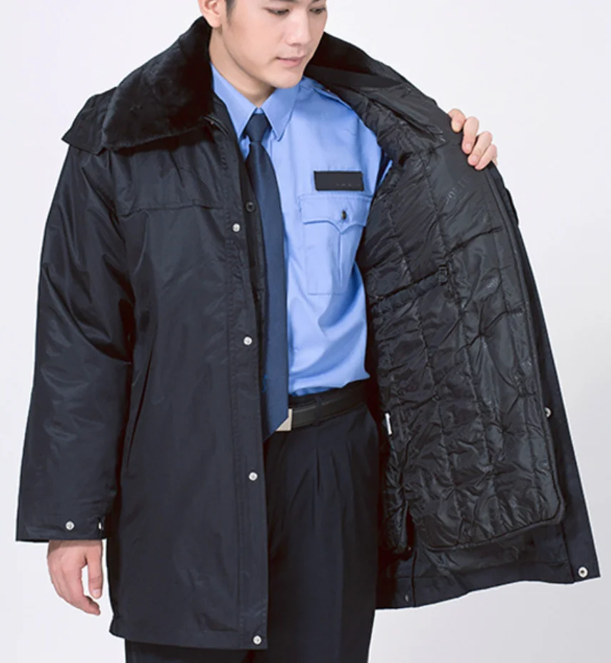 Winter multi-functional reflective strip cold-proof coat subway cashmere cotton coat security cotton coat