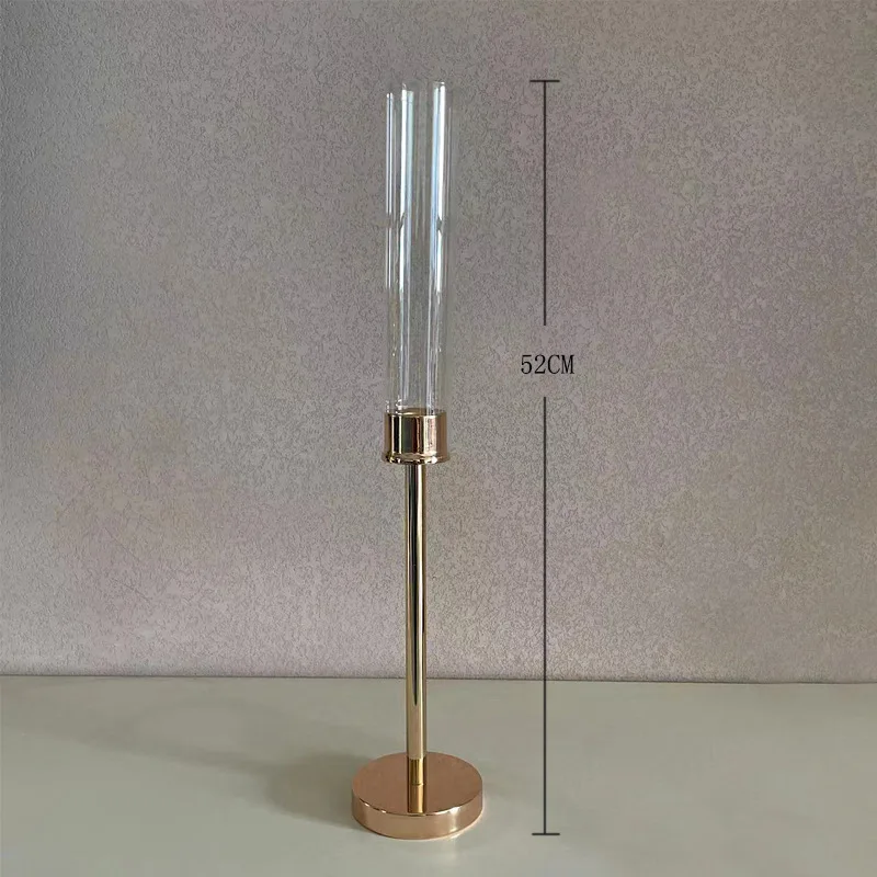 Wholesale Three Piece Set Candle Stand Gold Acrylic Candleholder Wedding Long Bulk Candles Stick