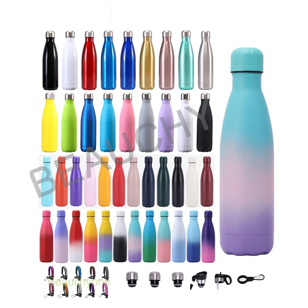2024 New Stainless Steel Sport Cola Water Bottles Wholesale Custom Logo 500ml 17oz Vacuum Insulated Water Bottle Sport BPA Free