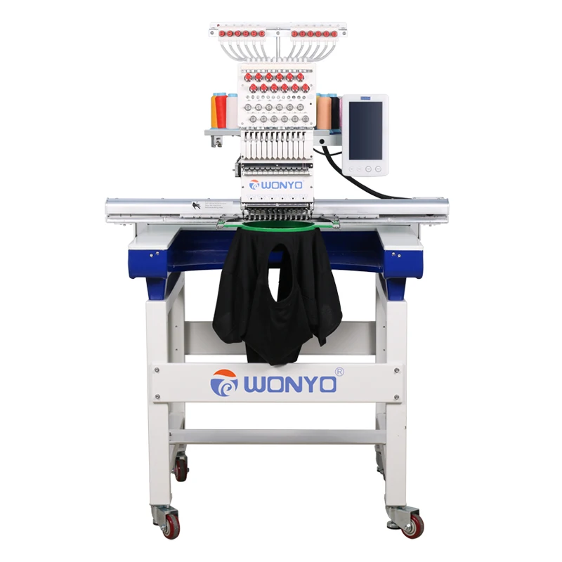 Автоматическая машинка для вышивки с сенсорным экраном и одной головкой кепки футболок готовой одежды куртки большой рабочей зоны 10