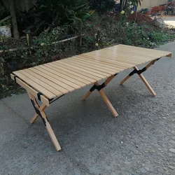 wholesale good quality durable wooden outdoor foldable portable three legs fold away camping table with storage bag