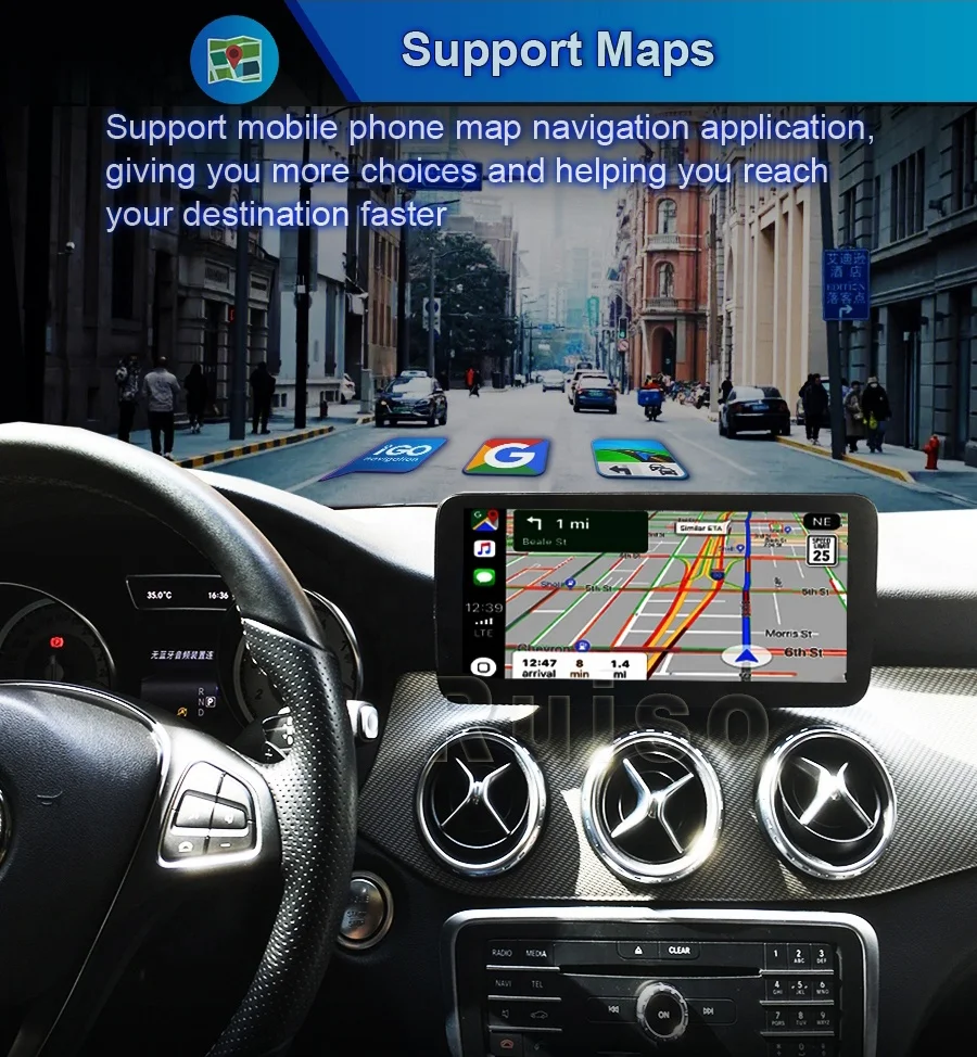 RUISO Wireless CarPlay Android Auto Decoding Box For Benz G-Class W463 2012-2018 G63 G65 AMG G500 G 63 navigation  Box Module