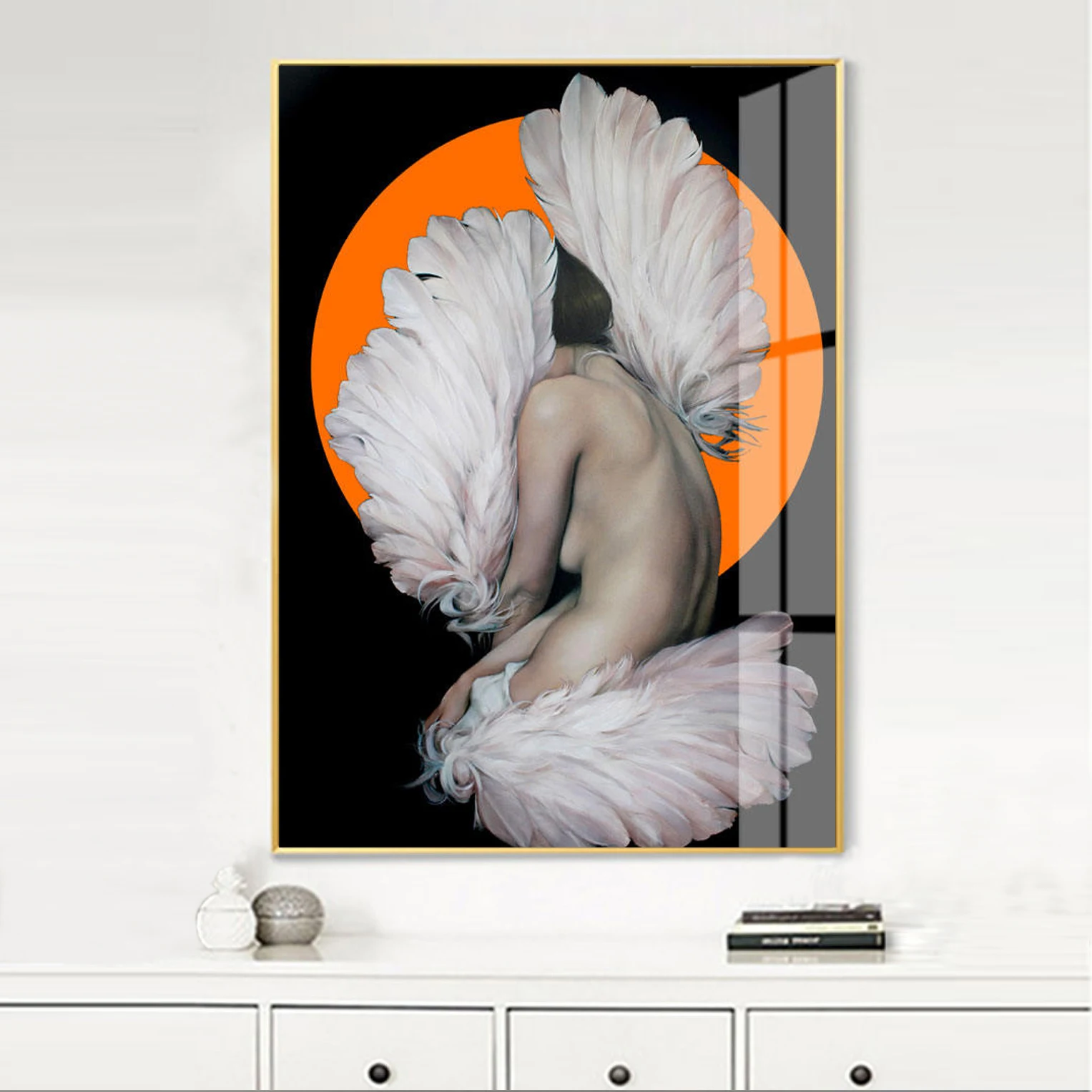 Дешевая модная художественная живопись, творческое перо и женщина, настенная живопись в скандинавском стиле