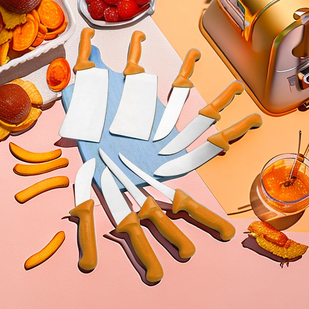 Профессиональный производитель 2024 новый дизайн высокое качество 9 шт. набор кухонных ножей из нержавеющей стали с подарочной коробкой