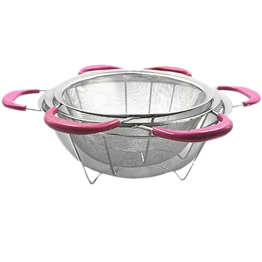 New Product Hot Selling Stainless Steel Fruit Kitchen Rice Sieve Colander Basket