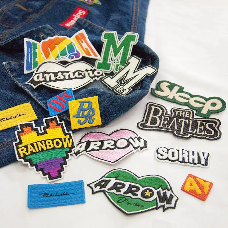 Buy Now embroidery patches for clothing custom LOGO iron on patches bulk