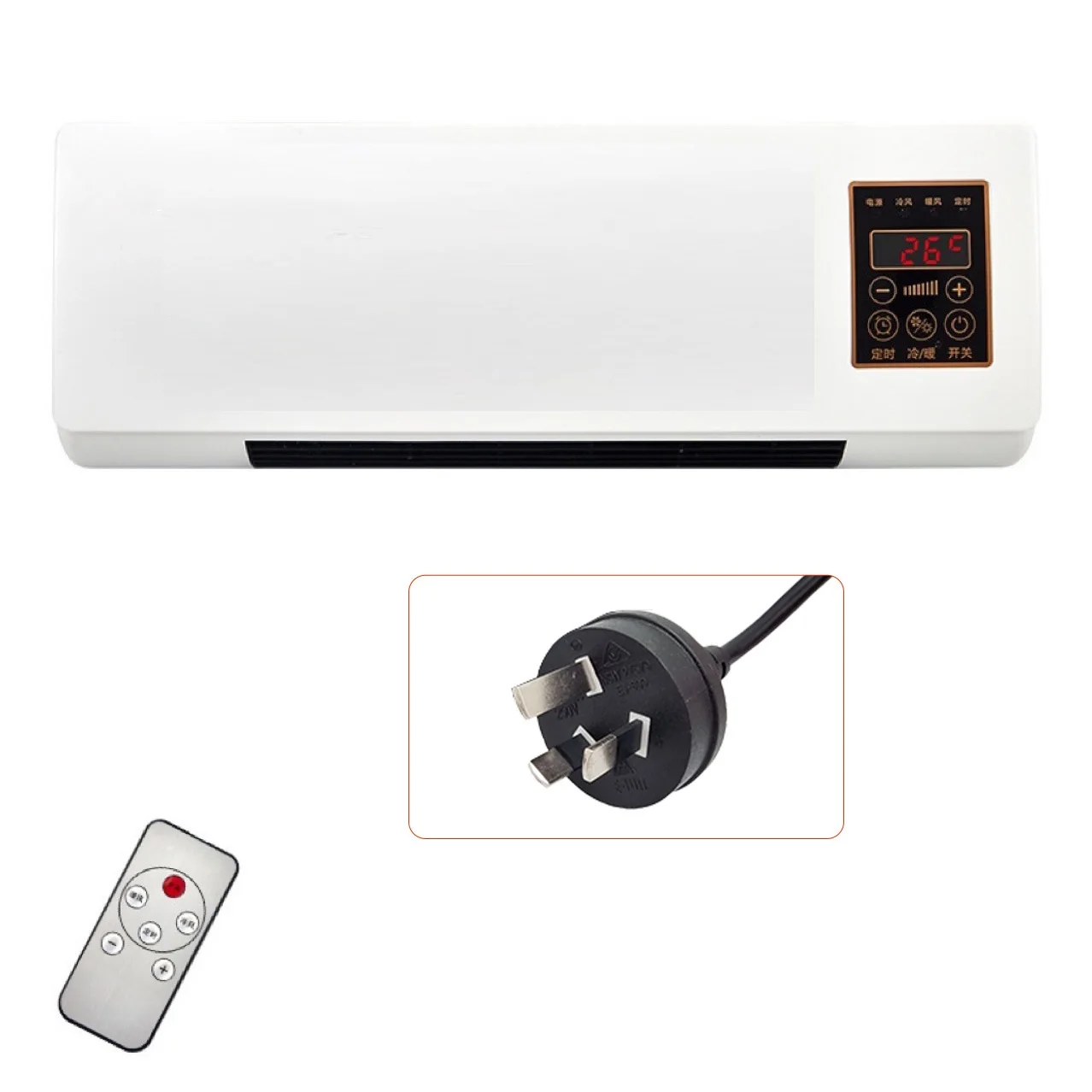 Household Smart Heating+Cooling Fan Wall Mounted Electric PTC Fan Heater Bathroom Portable Heater