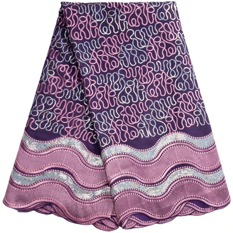 3438 Cheapest African Lace Fabric Free Shipping New Trends Swiss Voile Cotton Sequins Lace For Women Wedding Party Dress Sew