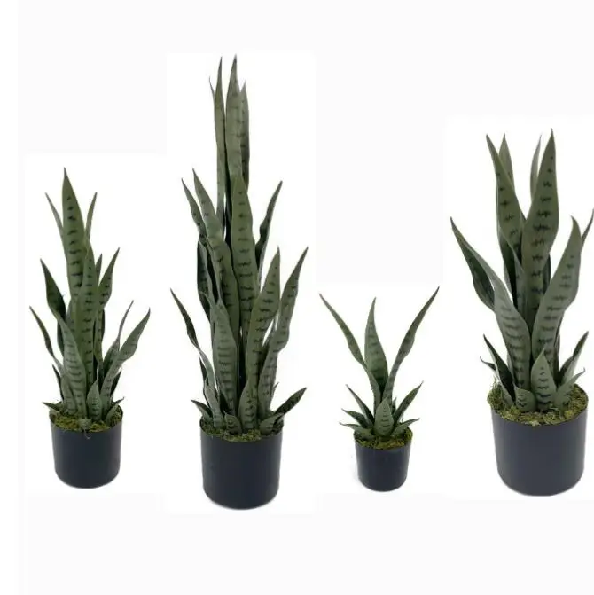 Оптовая продажа разные размеры искусственные деревья змеиные растения Sansevieria имитация зеленого топиария