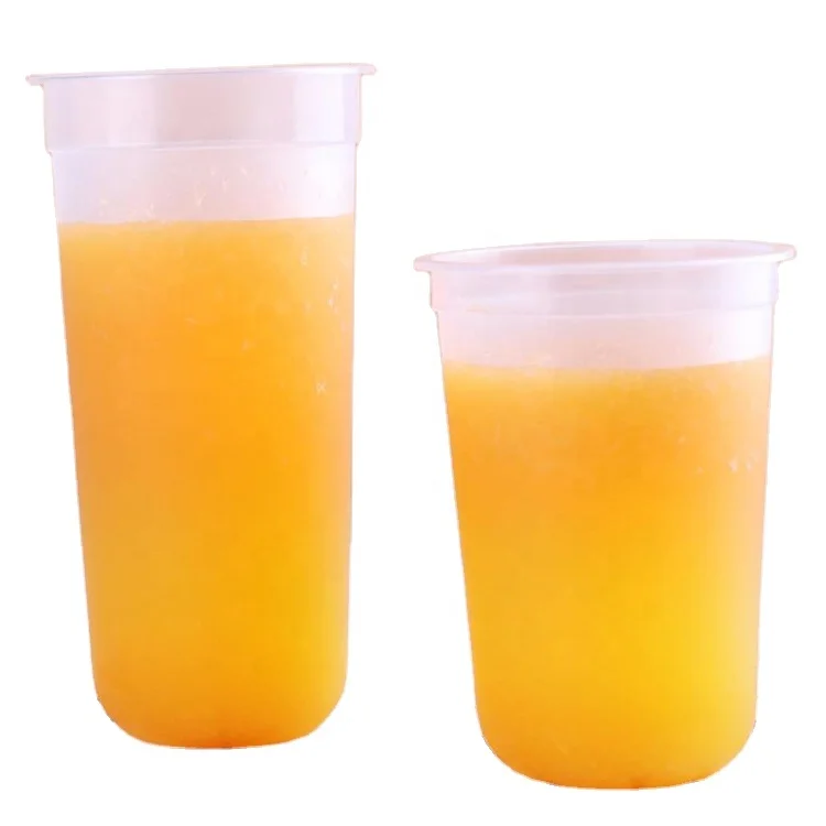 Customize Bubble Tea Milk Ice Cream U Cup 16oz 24oz Milk Tea Plastic Cup with Dome Lid Boba Cup U Shape