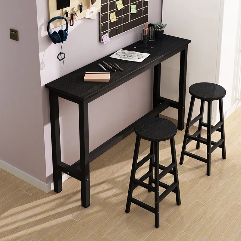 
Simple Modern Wooden Gold Casual Writing Desk Bar Furniture High Top Tables For Living Home 