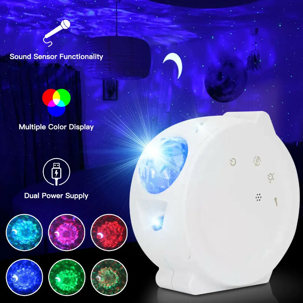 Room space nova 3d blisslights stars romantic drea aurora led laser 360 rotating lamp 6 color night starry light sky projector