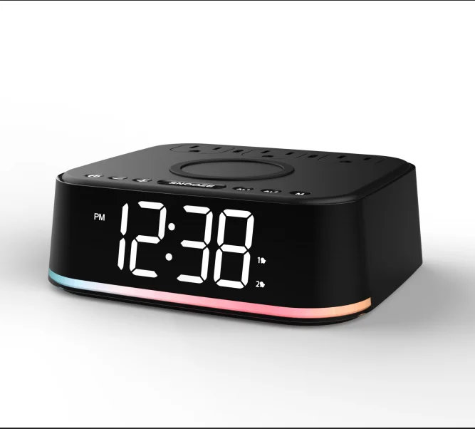 sans fil marine amplifier customized radio retro 3in1 Clock LED magnetism Phone charging wireless portable bluetooth speaker