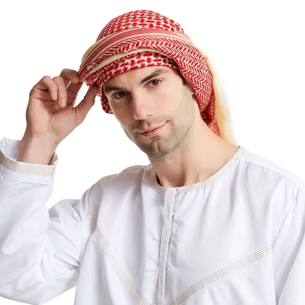 High Quality Muslim Arabian Headscarf Soft Turban Bandana Dubai Men Arab Square Wool Scarf