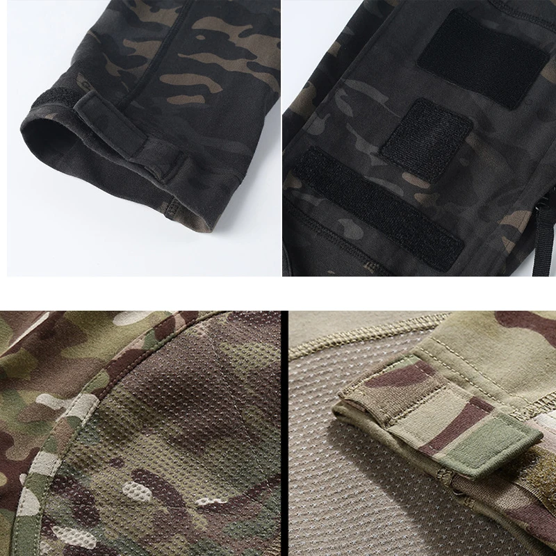 Breathable Rip stop Long sleeves T-shirt Camouflage Uniform Summer Suits Tactical Camouflage Shirts